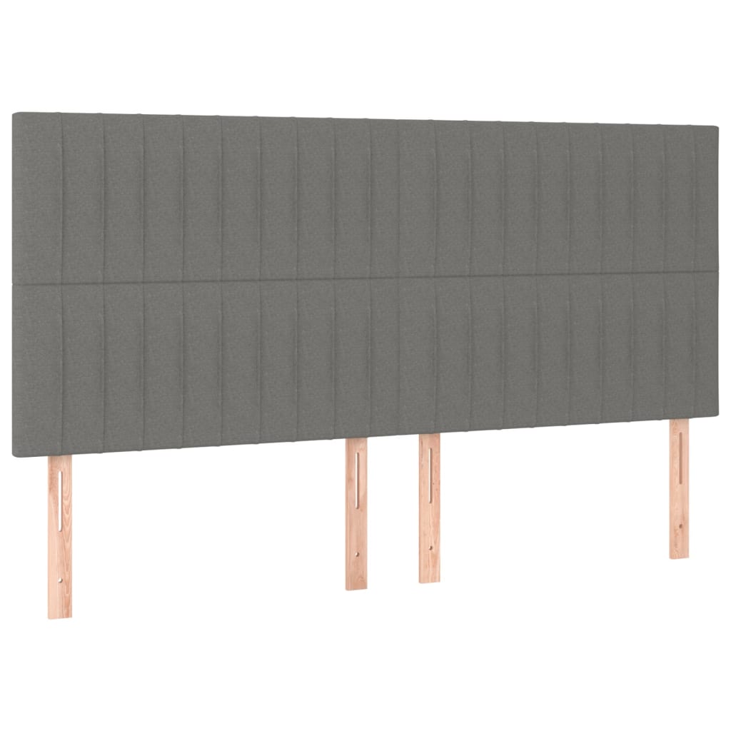 vidaXL Κρεβάτι Boxspring με Στρώμα Σκούρο Γκρι 180x200 εκ Υφασμάτιν