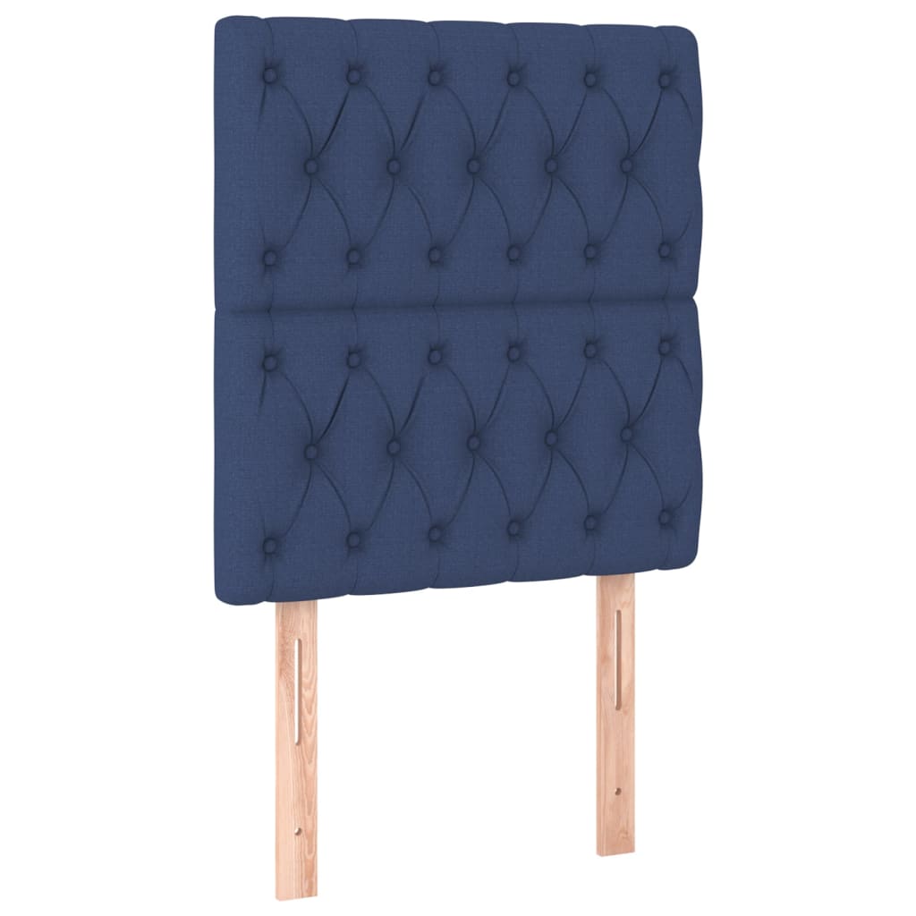vidaXL Κρεβάτι Boxspring με Στρώμα Μπλε 80x200 εκ. Υφασμάτινο