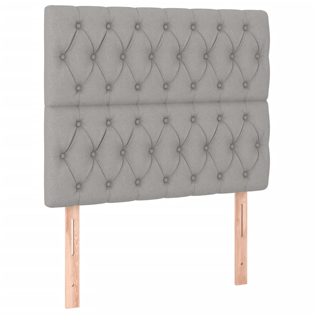 vidaXL Κρεβάτι Boxspring με Στρώμα Ανοιχτό Γκρι 90x190 εκ. Υφασμάτινο