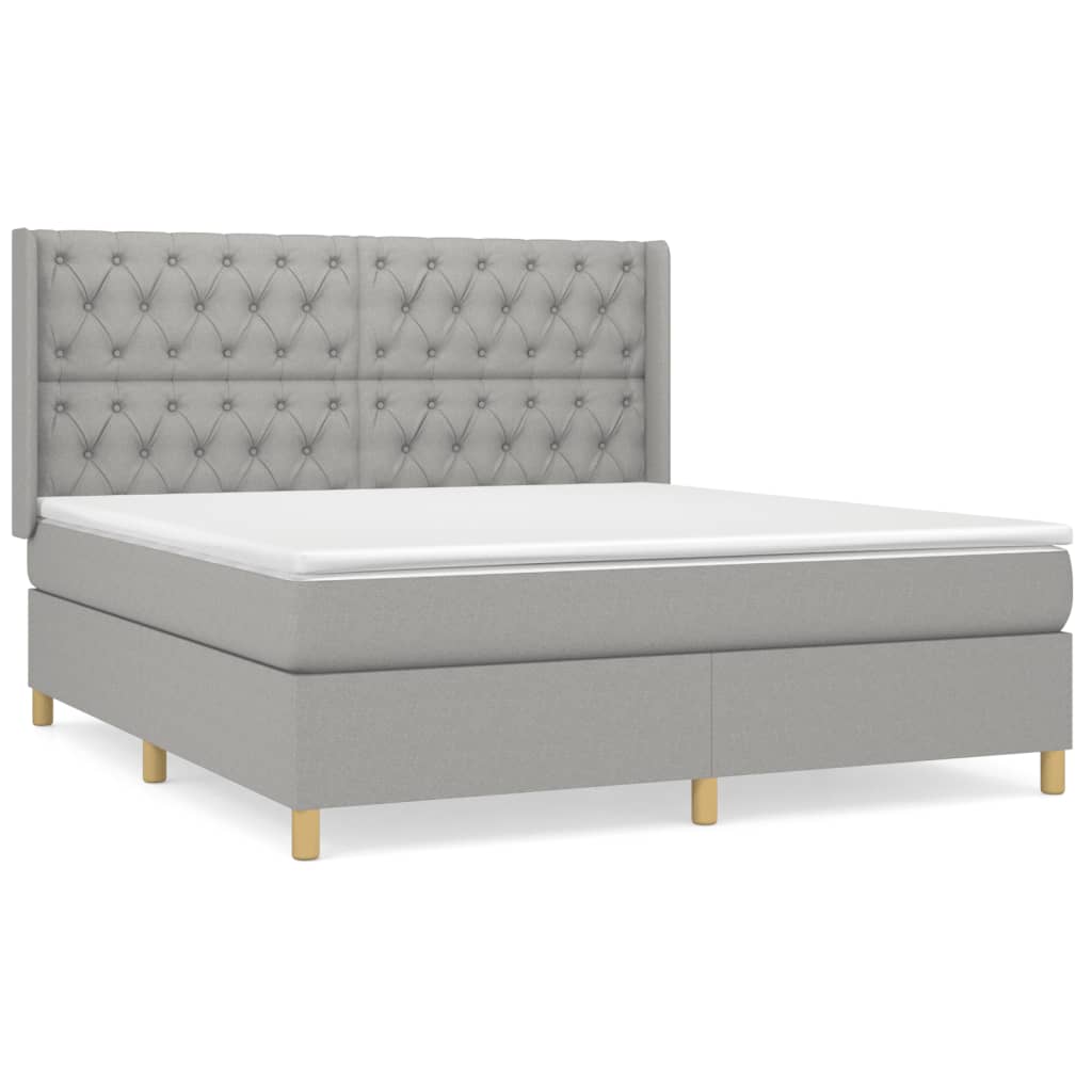 vidaXL Κρεβάτι Boxspring με Στρώμα Αν. Πράσινο 160x200εκ Υφασμάτινο