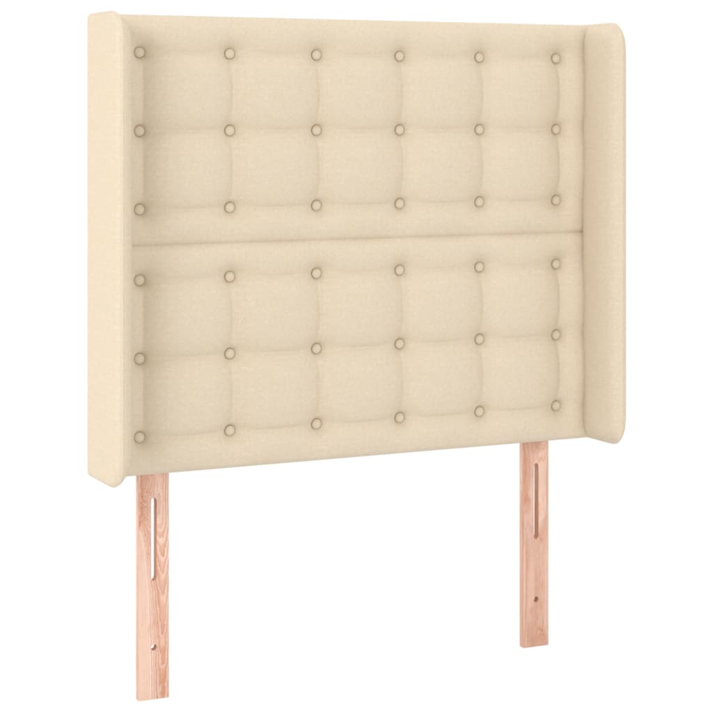 vidaXL Κρεβάτι Boxspring με Στρώμα Κρεμ 100 x 200 εκ. Υφασμάτινο