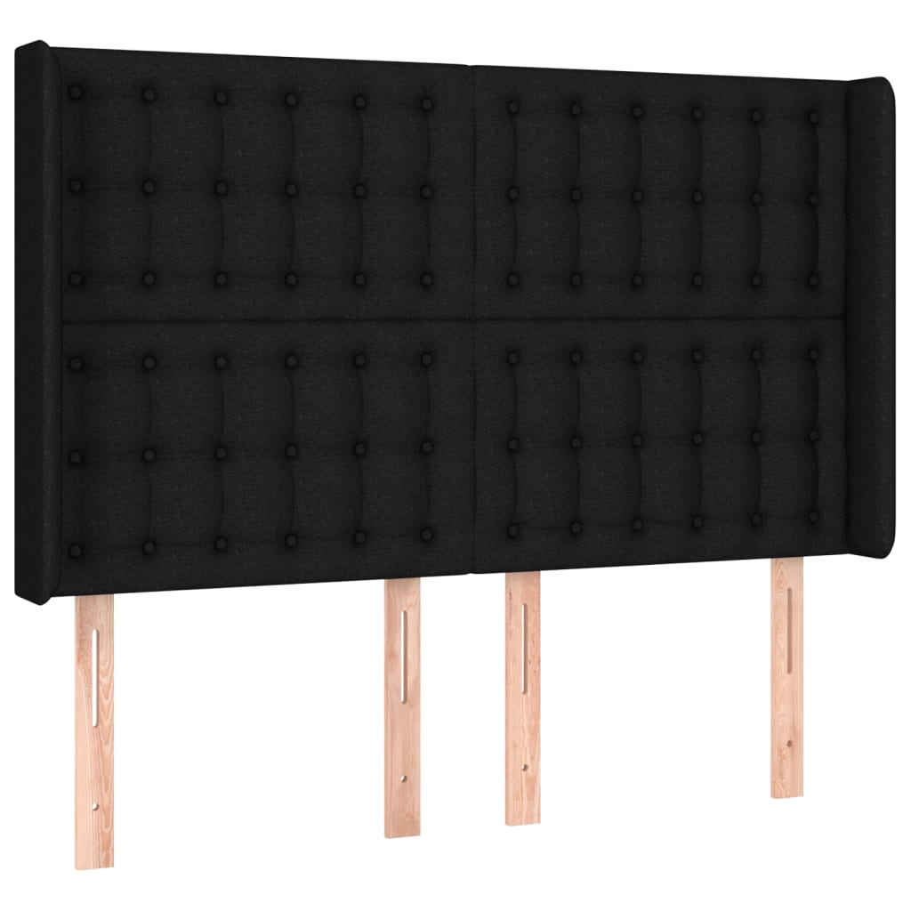 vidaXL Κρεβάτι Boxspring με Στρώμα Μαύρο 140x190 εκ. Υφασμάτινο