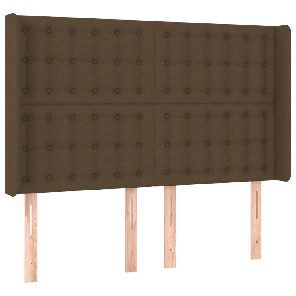vidaXL Κρεβάτι Boxspring με Στρώμα Σκούρο Καφέ 140x190 εκ. Υφασμάτινο