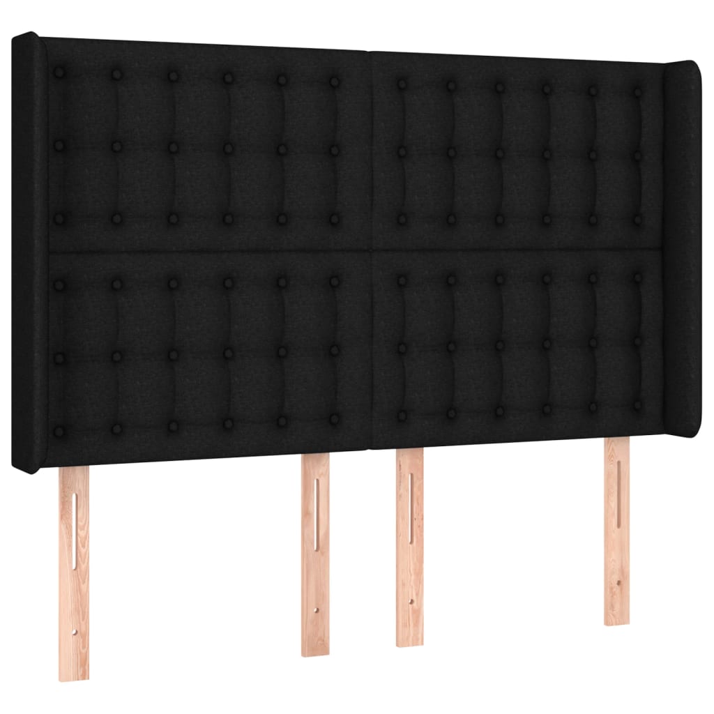 vidaXL Κρεβάτι Boxspring με Στρώμα Μαύρο 140x200 εκ. Υφασμάτινο