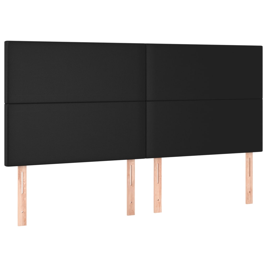 vidaXL Κρεβάτι Boxspring με Στρώμα Μαύρο 180x200εκ.από Συνθετικό Δέρμα