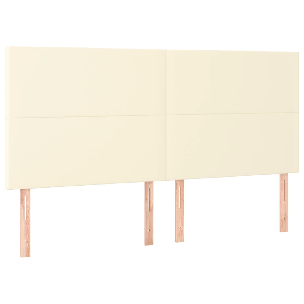 vidaXL Κρεβάτι Boxspring με Στρώμα Κρεμ 200x200 εκ. Συνθετικό Δέρμα