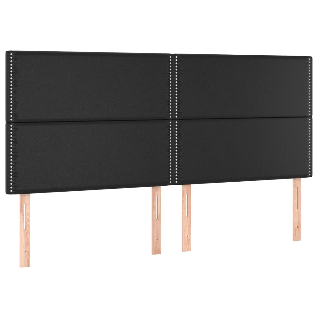 vidaXL Κρεβάτι Boxspring με Στρώμα Μαύρο 180x200εκ.από Συνθετικό Δέρμα