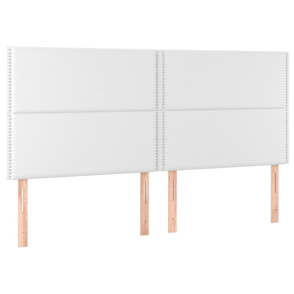 vidaXL Κρεβάτι Boxspring με Στρώμα Λευκό 200x200 εκ. Συνθετικό Δέρμα