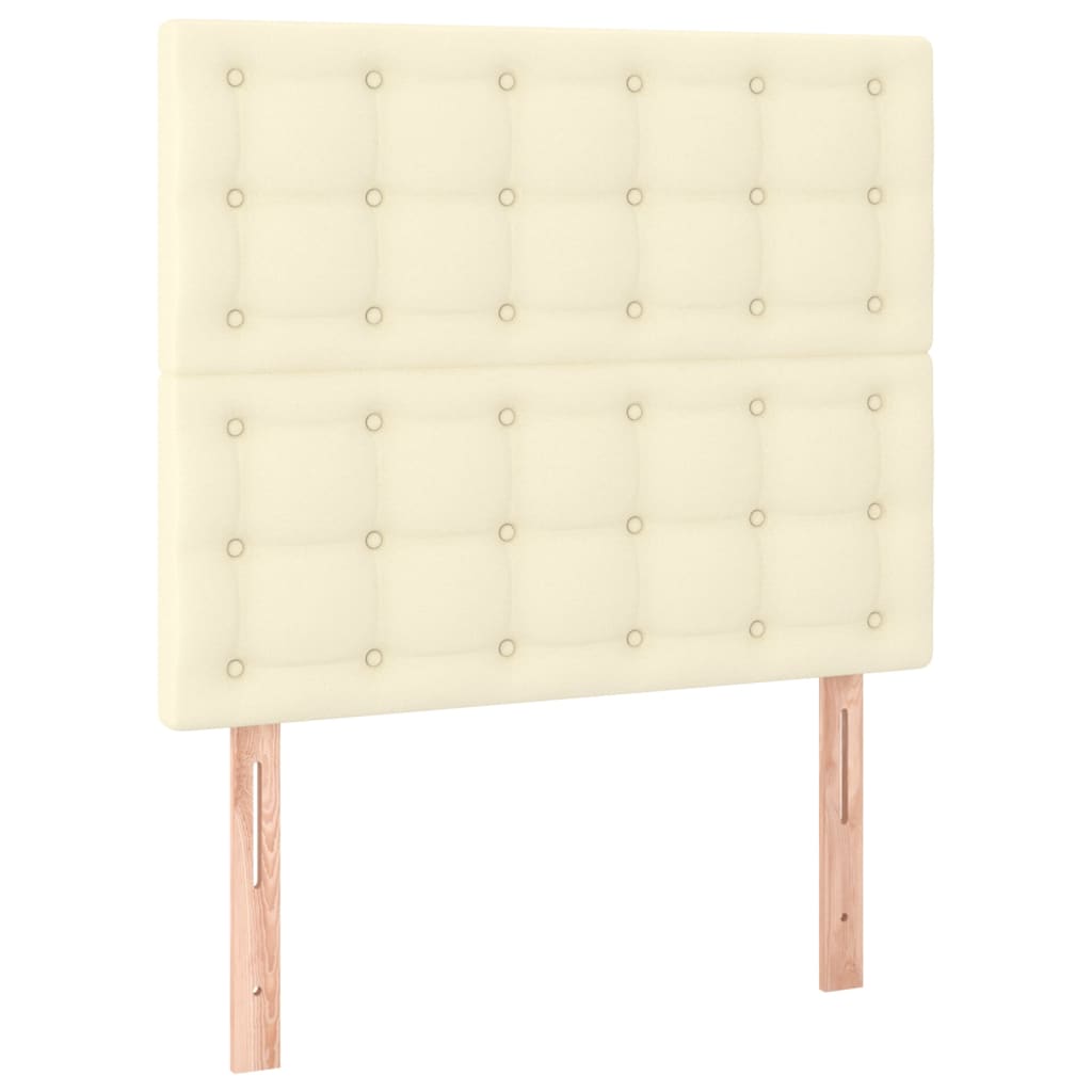 vidaXL Κρεβάτι Boxspring με Στρώμα Κρεμ 80 x 200 εκ. Συνθετικό Δέρμα