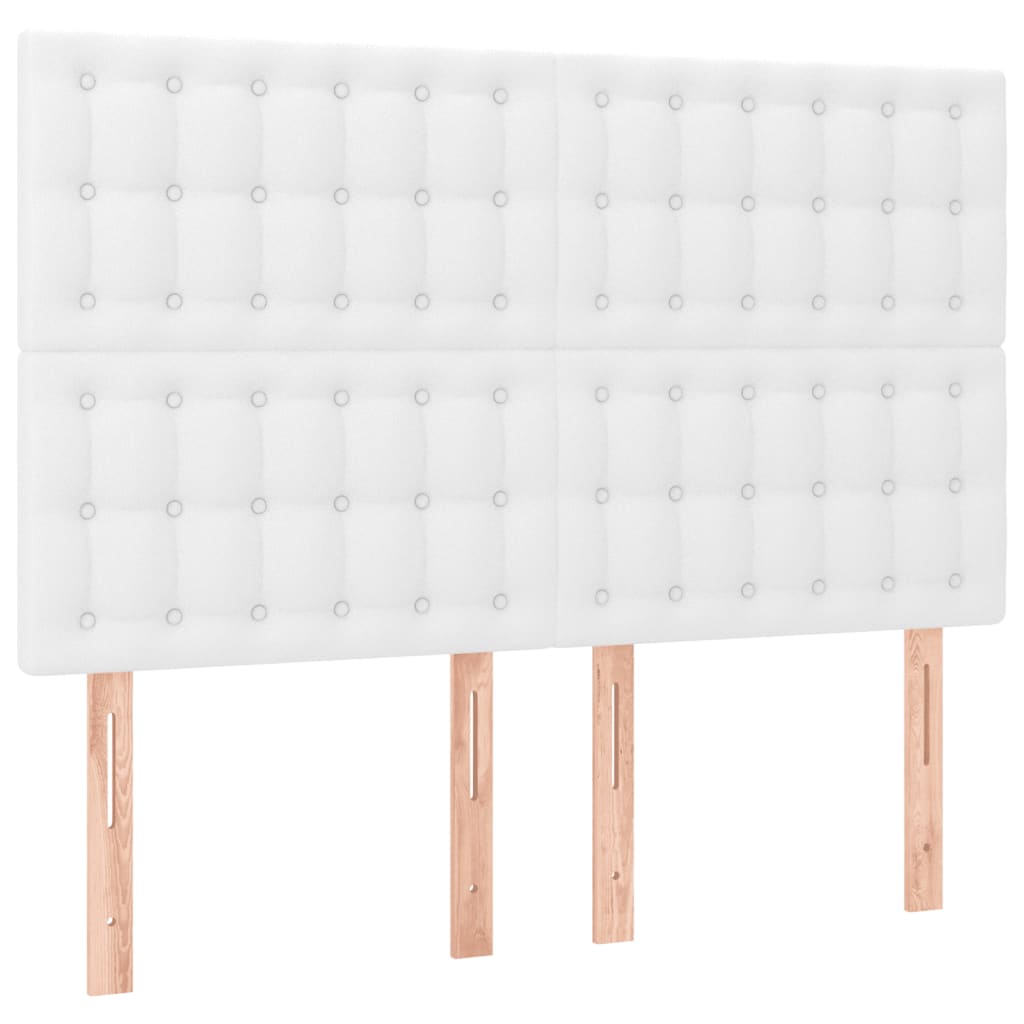 vidaXL Κρεβάτι Boxspring με Στρώμα Λευκό 140x200εκ.από Συνθετικό Δέρμα