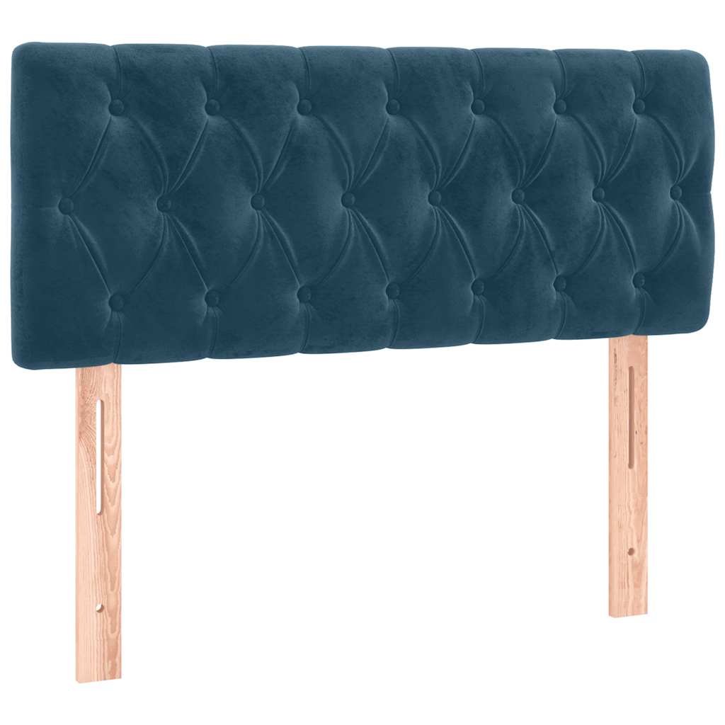 vidaXL Κρεβάτι Boxspring με Στρώμα Σκούρο Μπλε 200x200 εκ. Βελούδινο