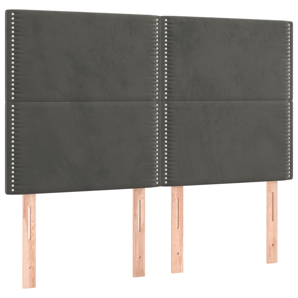 vidaXL Κρεβάτι Boxspring με Στρώμα Σκούρο Γκρι 140x200 εκ. Βελούδινο