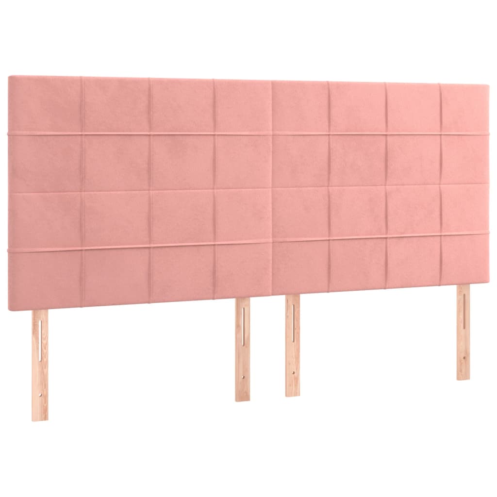 vidaXL Κρεβάτι Boxspring με Στρώμα Ροζ 160x200 εκ. Βελούδινο