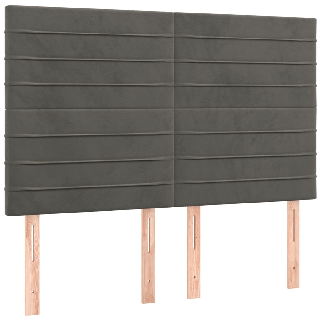 vidaXL Κρεβάτι Boxspring με Στρώμα Σκούρο Γκρι 140x190 εκ. Βελούδινο