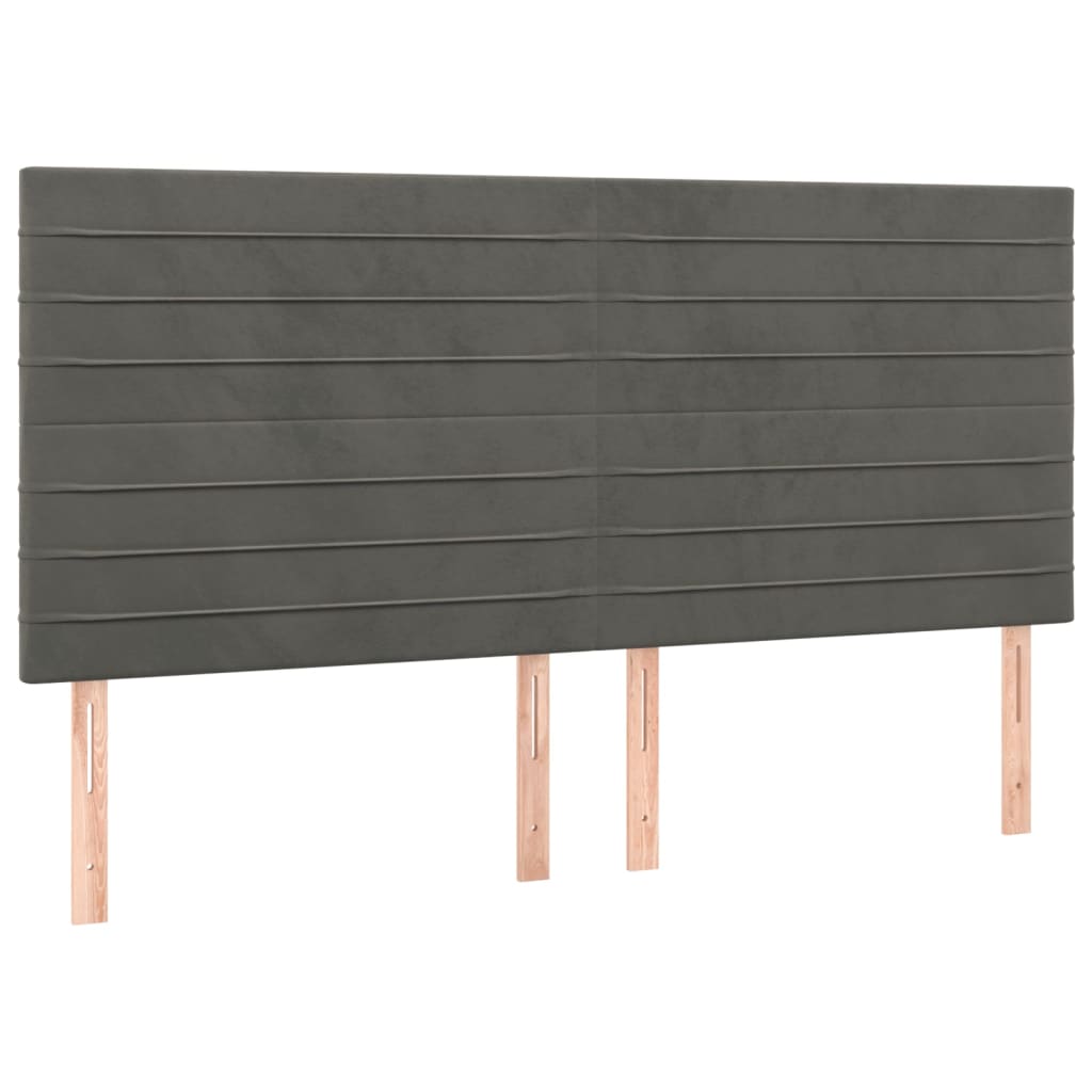 vidaXL Κρεβάτι Boxspring με Στρώμα Σκούρο Γκρι 160x200 εκ. Βελούδινο