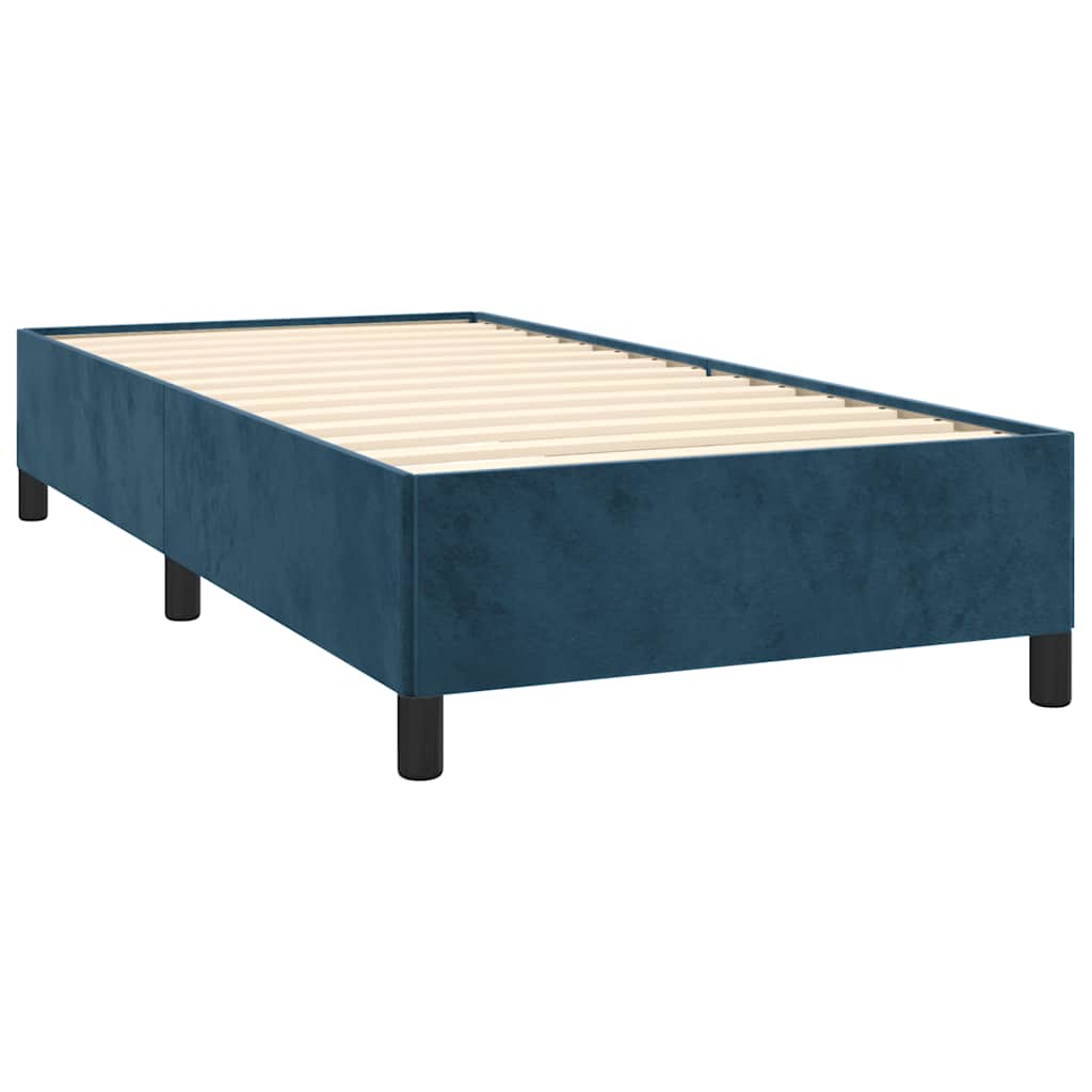 vidaXL Κρεβάτι Boxspring με Στρώμα Σκούρο Μπλε 80 x 200 εκ. Βελούδινο