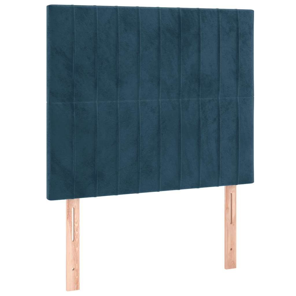 vidaXL Κρεβάτι Boxspring με Στρώμα Σκούρο Μπλε 80 x 200 εκ. Βελούδινο