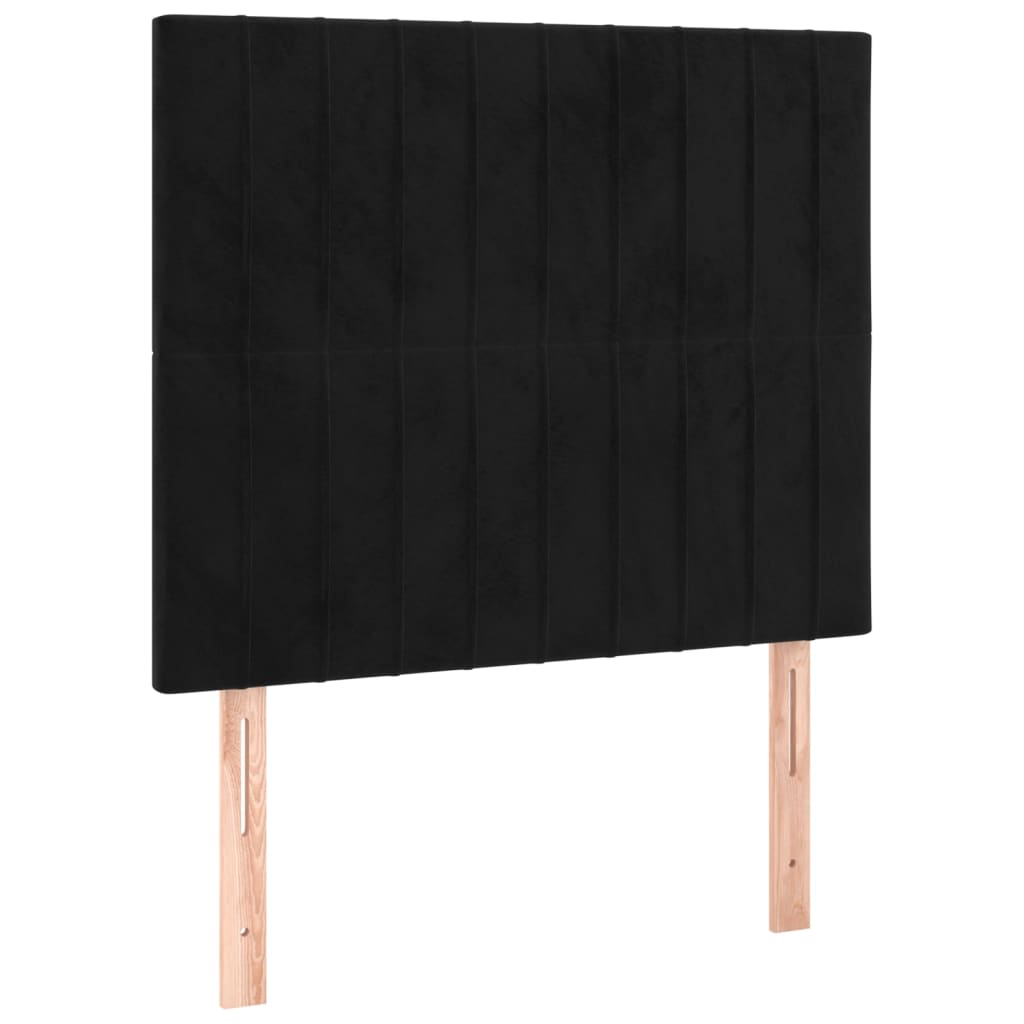 vidaXL Κρεβάτι Boxspring με Στρώμα Μαύρο 90x190 εκ. Βελούδινο