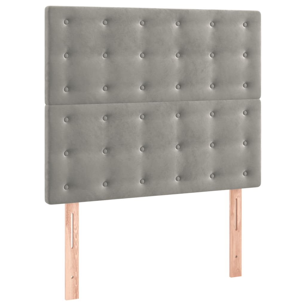 vidaXL Κρεβάτι Boxspring με Στρώμα Ανοιχτό Γκρι 80x200 εκ. Βελούδινο