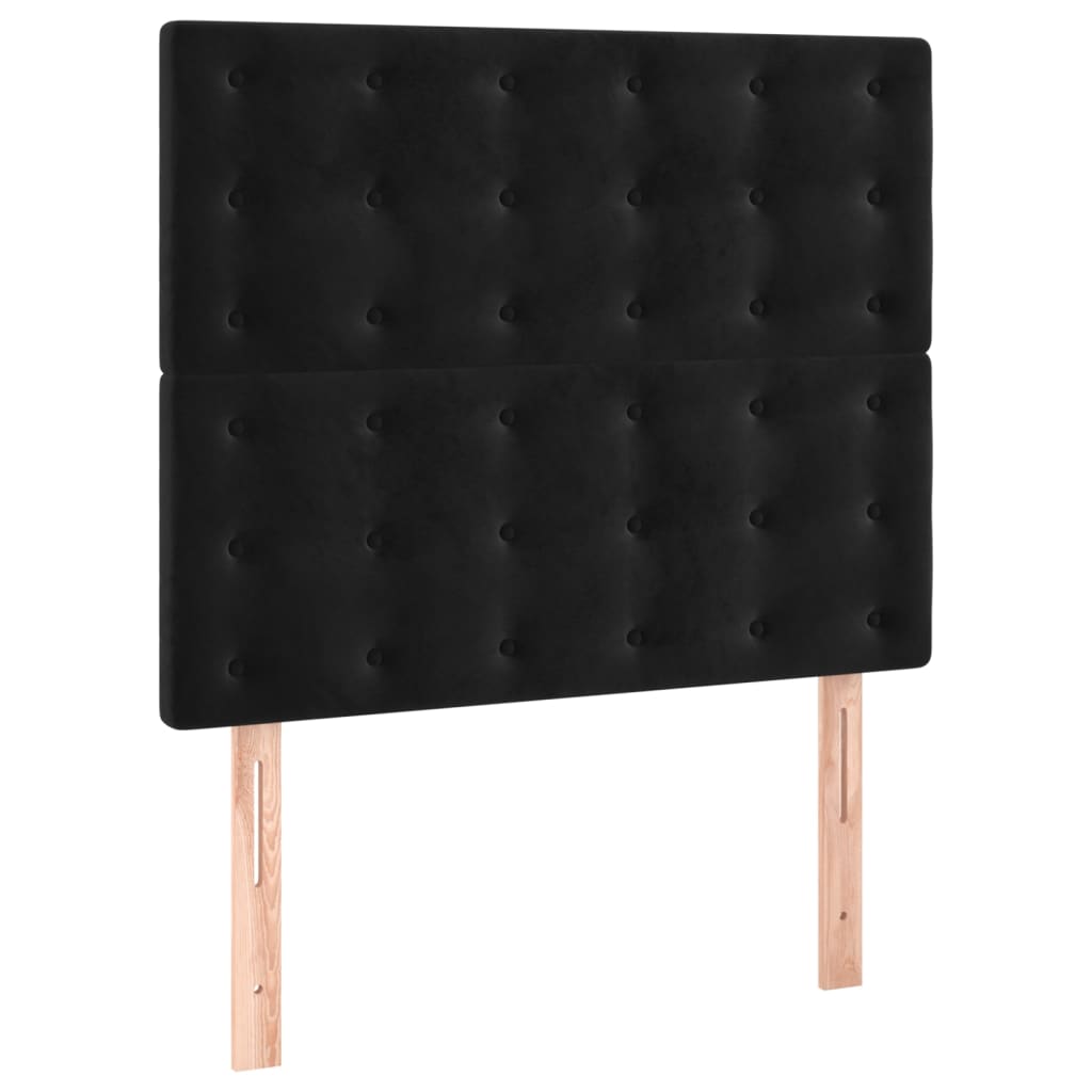 vidaXL Κρεβάτι Boxspring με Στρώμα Μαύρο 90x200 εκ. Βελούδινο