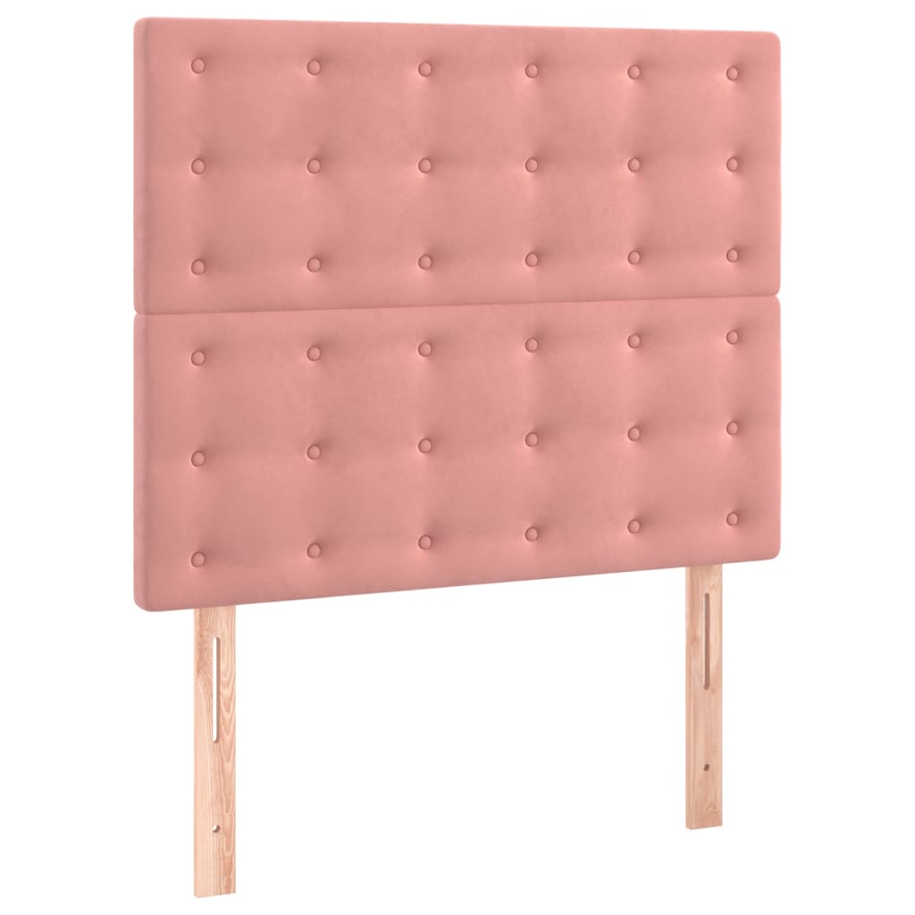 vidaXL Κρεβάτι Boxspring με Στρώμα Ροζ 100x200 εκ. Βελούδινο