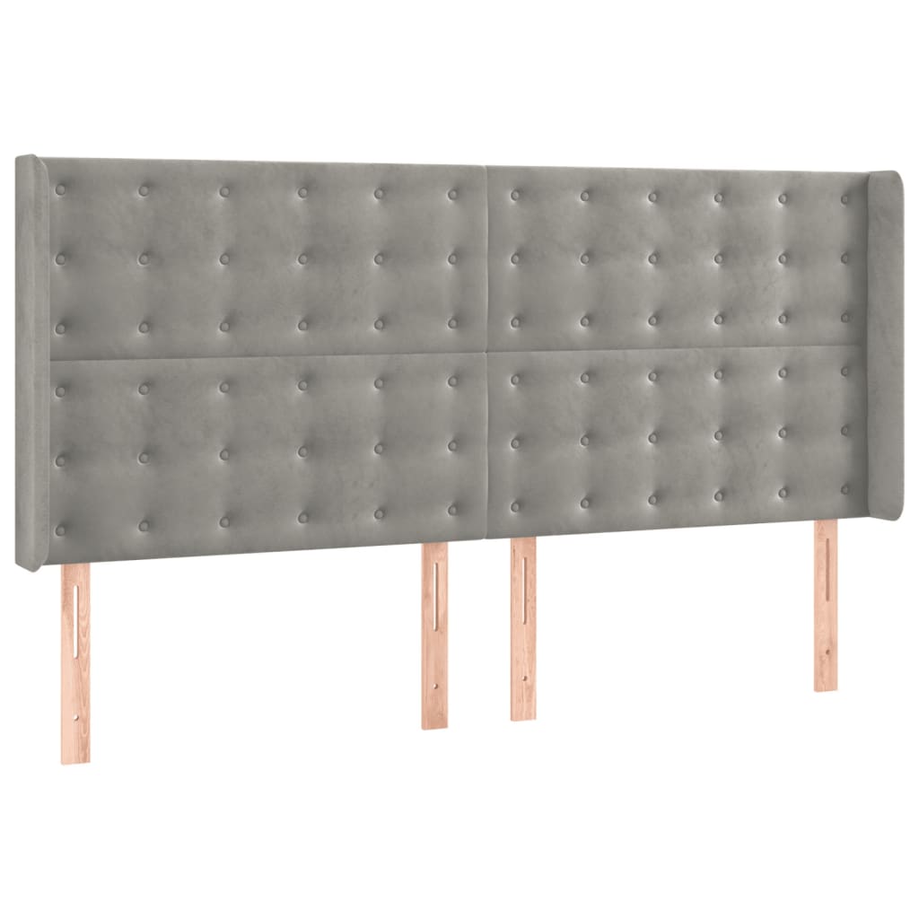 vidaXL Κρεβάτι Boxspring με Στρώμα Ανοιχτό Γκρι 180x200 εκ. Βελούδινο