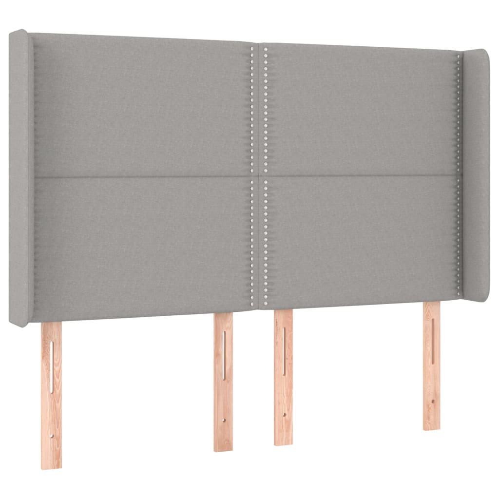 vidaXL Κρεβάτι Boxspring με Στρώμα & LED Αν.Γκρι 140x190εκ. Υφασμάτινο