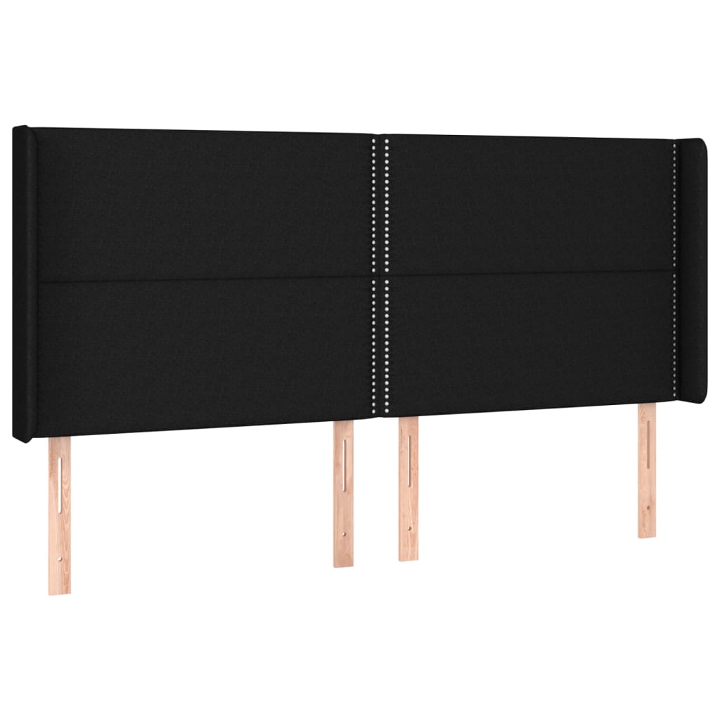 vidaXL Κρεβάτι Boxspring με Στρώμα & LED Μαύρο 180x200 εκ. Υφασμάτινο