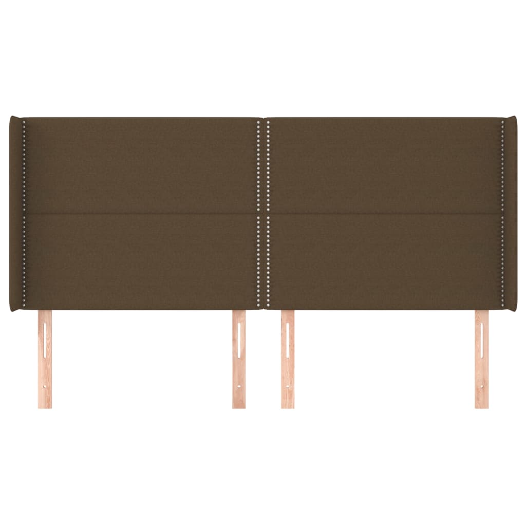 vidaXL Κρεβάτι Boxspring με Στρώμα & LED Σκ.Καφέ 180x200εκ. Υφασμάτινο