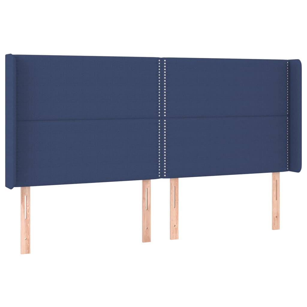 vidaXL Κρεβάτι Boxspring με Στρώμα & LED Μπλε 180x200 εκ. Υφασμάτινο
