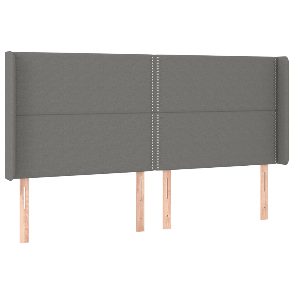 vidaXL Κρεβάτι Boxspring με Στρώμα & LED Σκ.Γκρι 200x200εκ. Υφασμάτινο