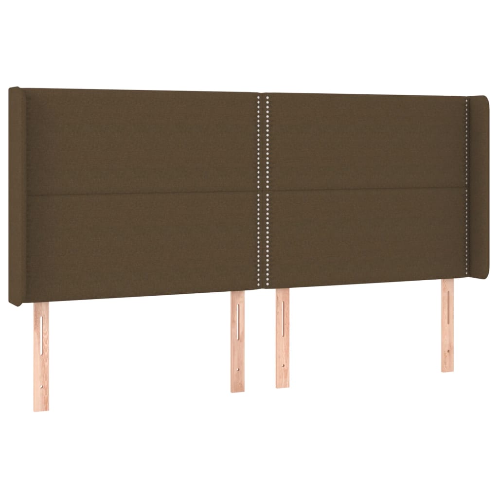 vidaXL Κρεβάτι Boxspring με Στρώμα & LED Σκ.Καφέ 200x200εκ. Υφασμάτινο