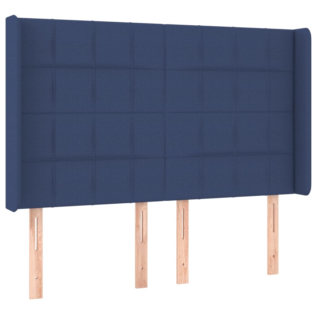 vidaXL Κρεβάτι Boxspring με Στρώμα & LED Μπλε 140x200 εκ. Υφασμάτινο