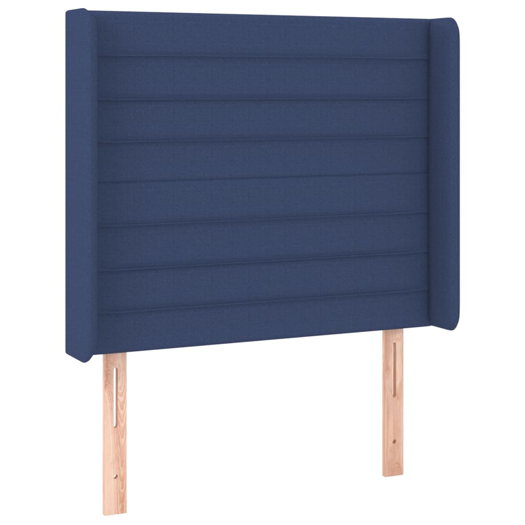 vidaXL Κρεβάτι Boxspring με Στρώμα & LED Μπλε 100x200 εκ. Υφασμάτινο