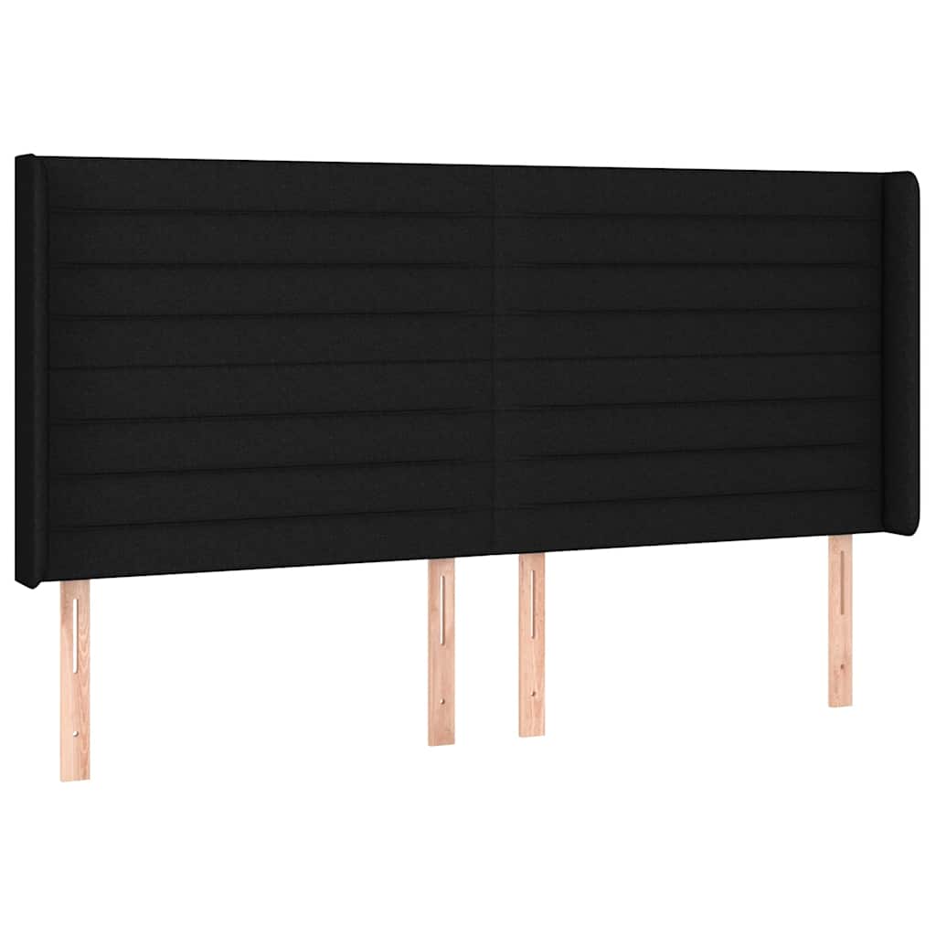 vidaXL Κρεβάτι Boxspring με Στρώμα & LED Μαύρο 160x200 εκ. Υφασμάτινο