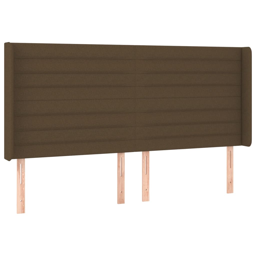 vidaXL Κρεβάτι Boxspring με Στρώμα & LED Σκ.Καφέ 160x200εκ. Υφασμάτινο