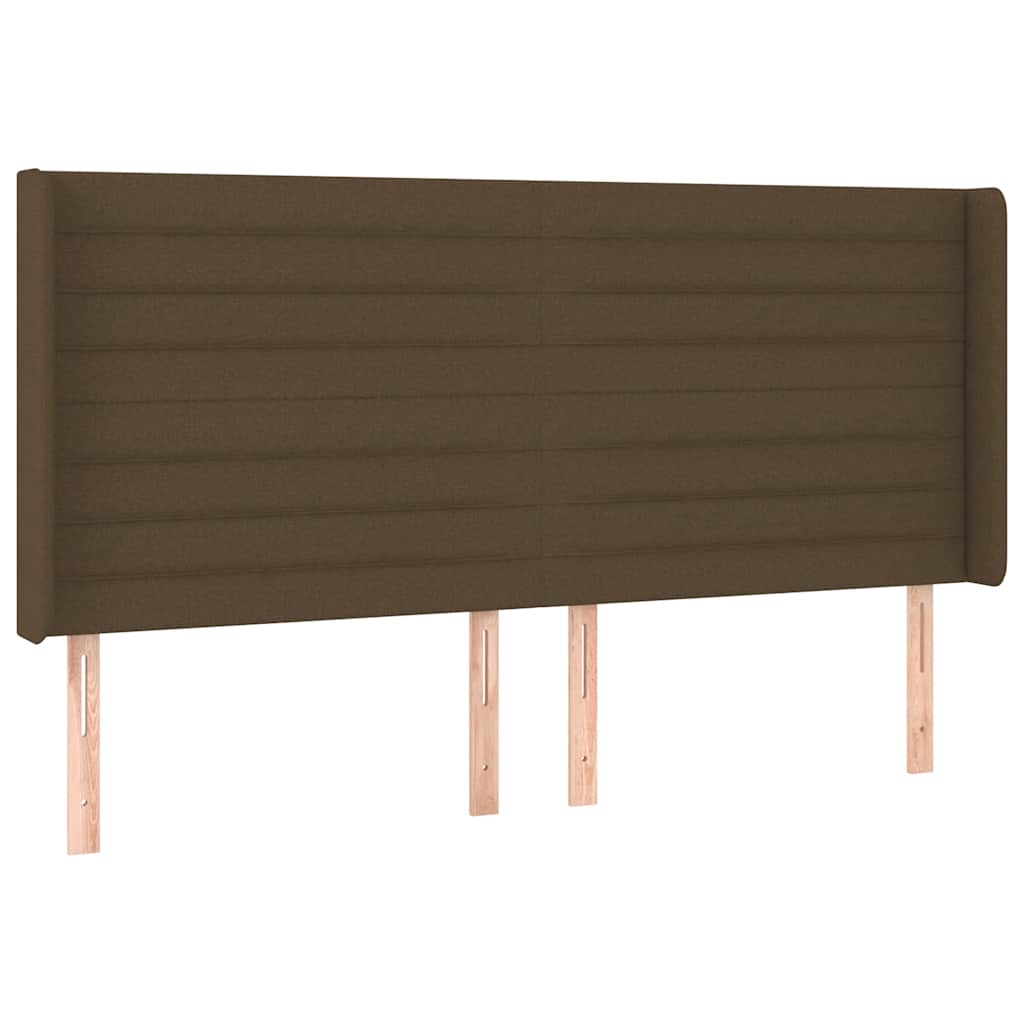 vidaXL Κρεβάτι Boxspring με Στρώμα & LED Σκ.Καφέ 180x200εκ. Υφασμάτινο