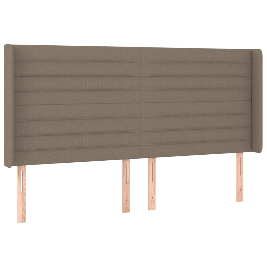 vidaXL Κρεβάτι Boxspring με Στρώμα & LED Taupe 180x200 εκ. Υφασμάτινο