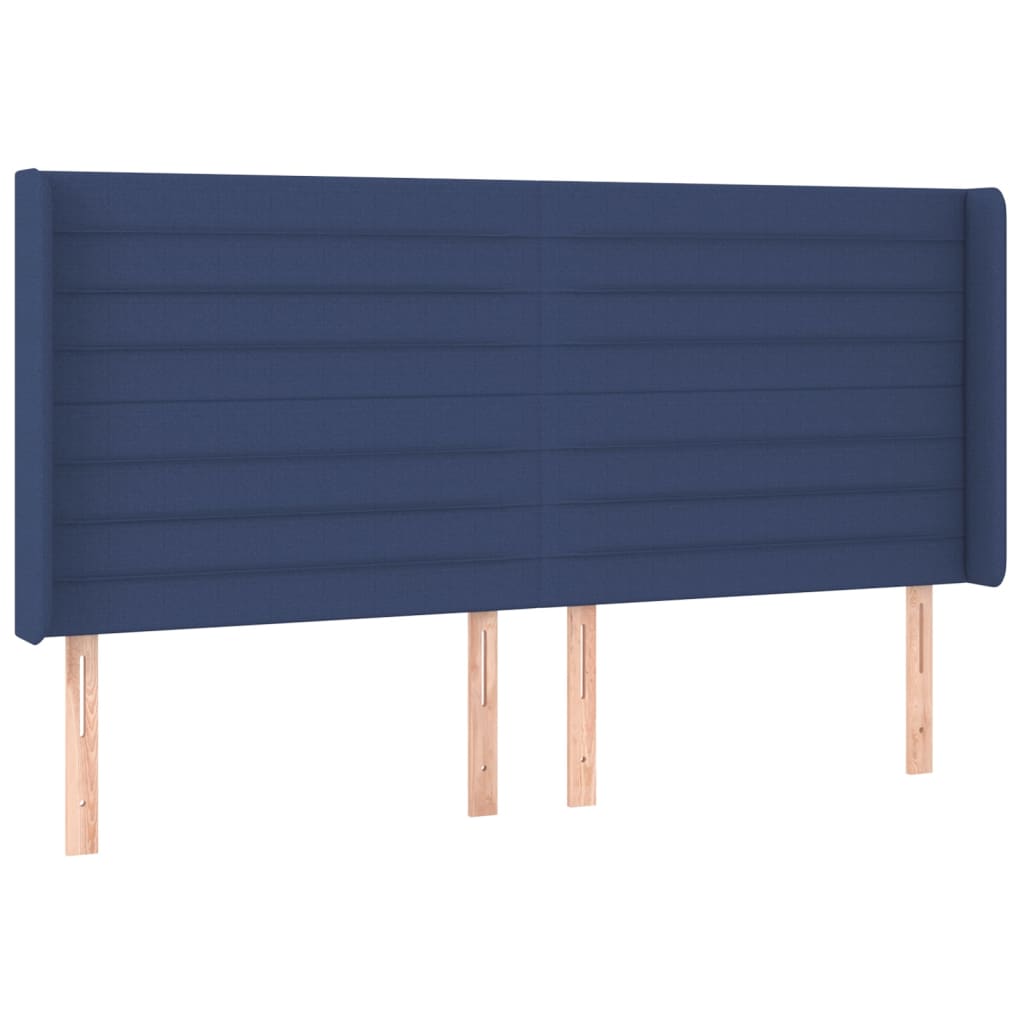 vidaXL Κρεβάτι Boxspring με Στρώμα & LED Μπλε 180x200 εκ. Υφασμάτινο
