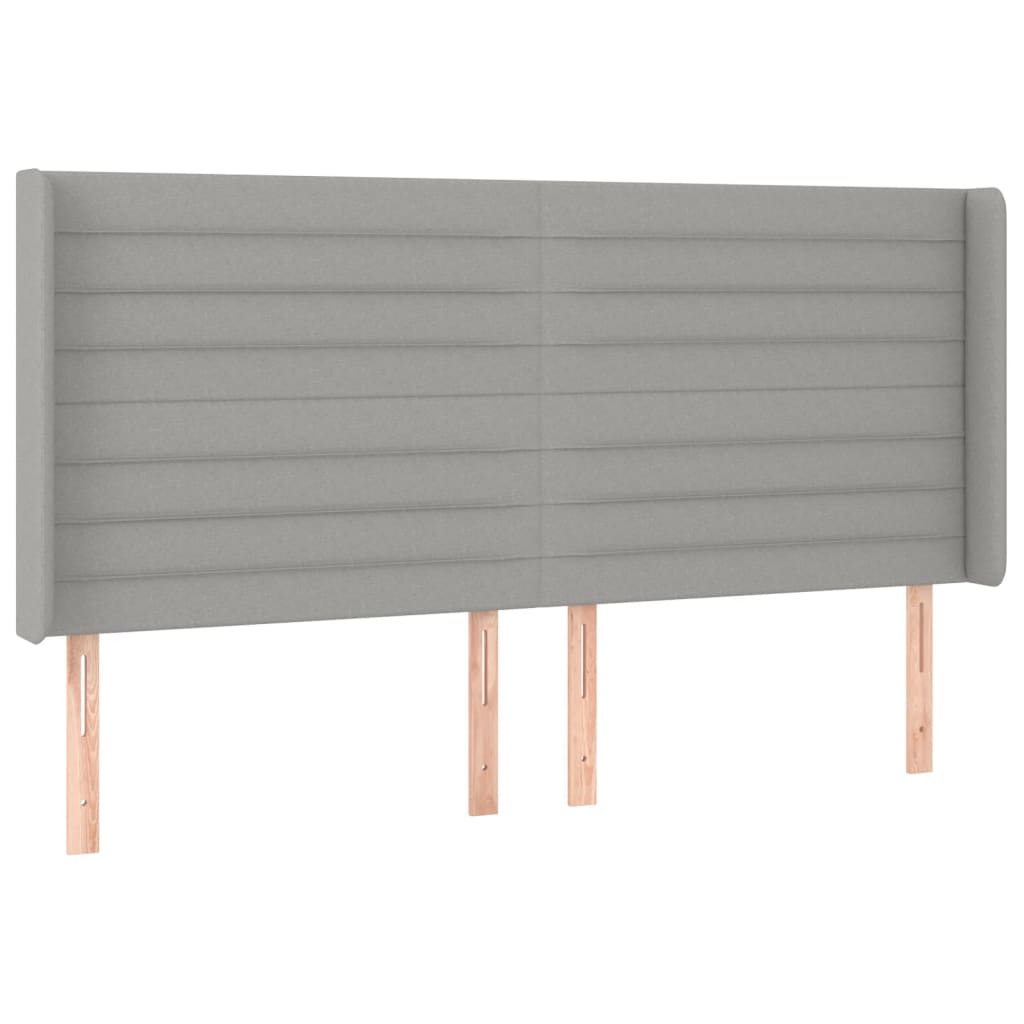 vidaXL Κρεβάτι Boxspring με Στρώμα & LED Αν.Γκρι 200x200εκ. Υφασμάτινο