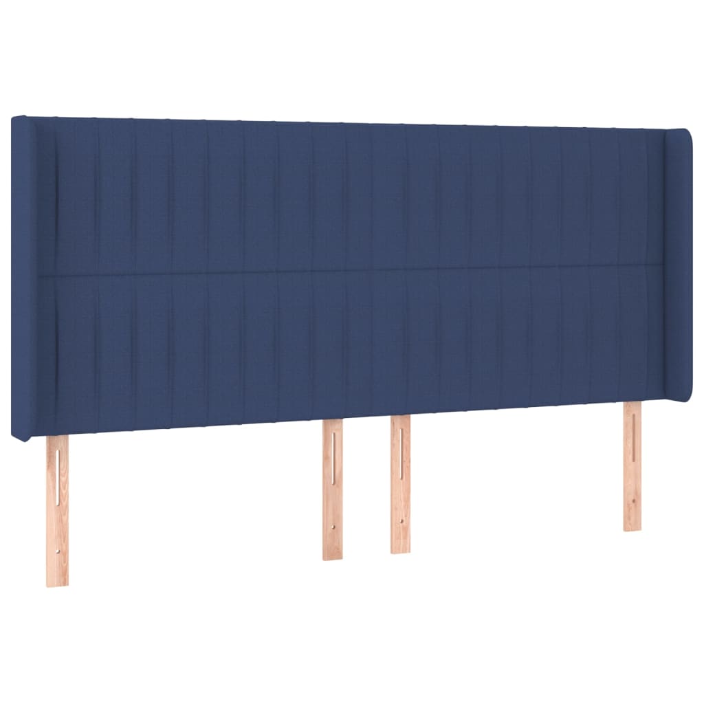 vidaXL Κρεβάτι Boxspring με Στρώμα & LED Μπλε 160x200 εκ. Υφασμάτινο