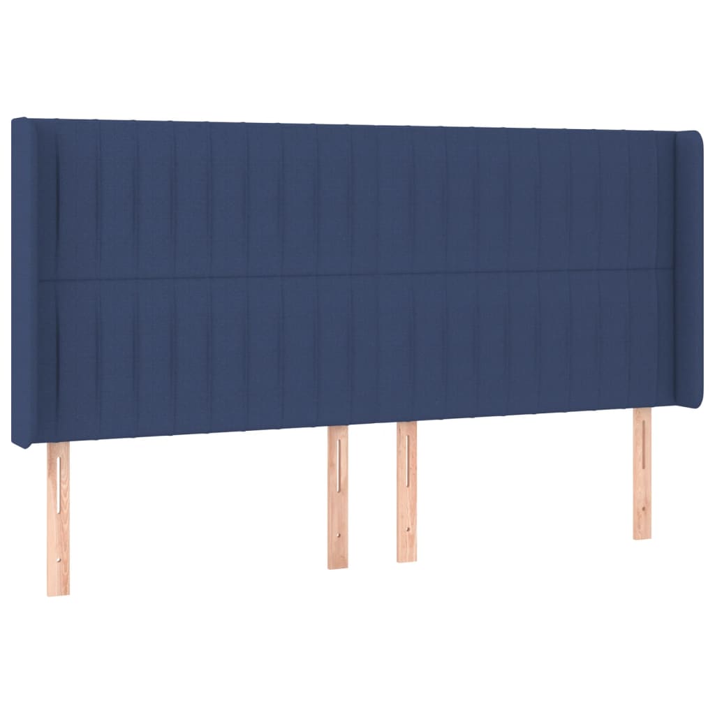 vidaXL Κρεβάτι Boxspring με Στρώμα & LED Μπλε 180x200 εκ. Υφασμάτινο