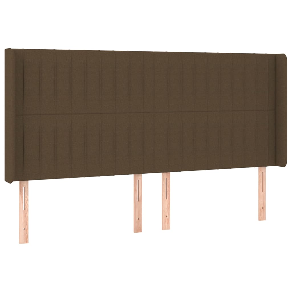 vidaXL Κρεβάτι Boxspring με Στρώμα & LED Σκ.Καφέ 200x200εκ. Υφασμάτινο