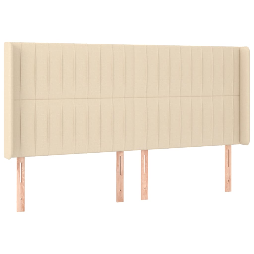 vidaXL Κρεβάτι Boxspring με Στρώμα & LED Κρεμ 200x200 εκ. Υφασμάτινο
