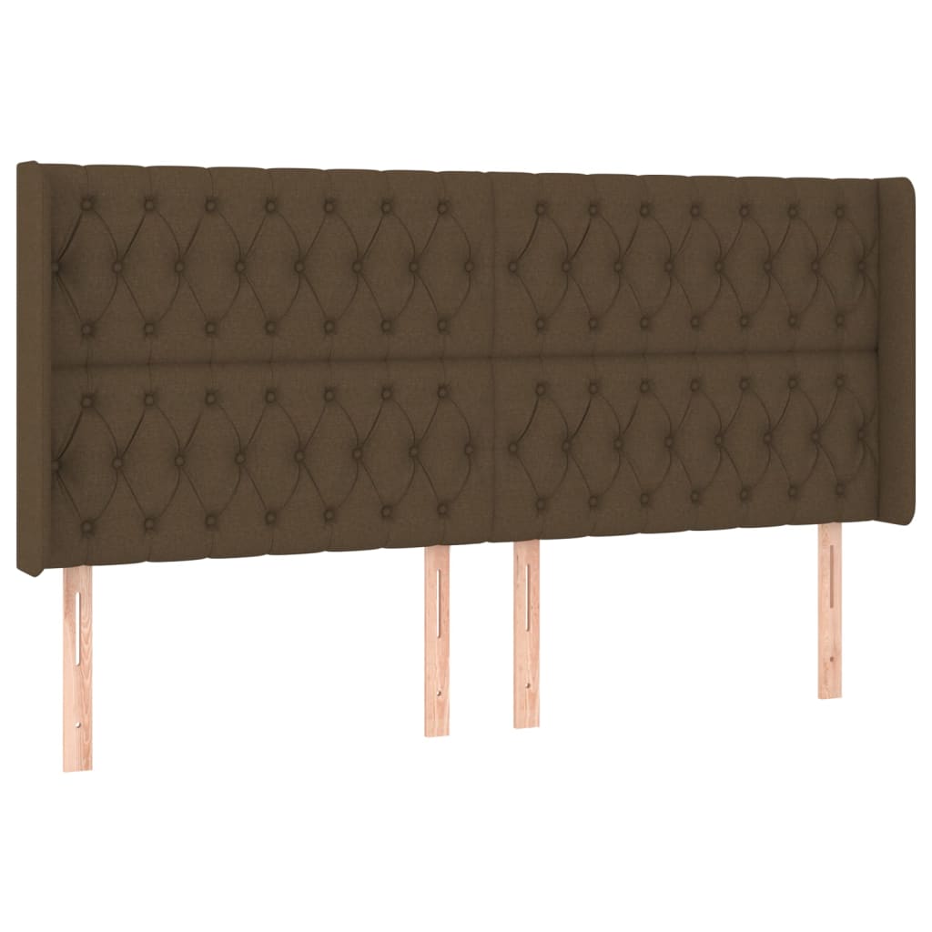 vidaXL Κρεβάτι Boxspring με Στρώμα & LED Σκ.Καφέ 200x200εκ. Υφασμάτινο