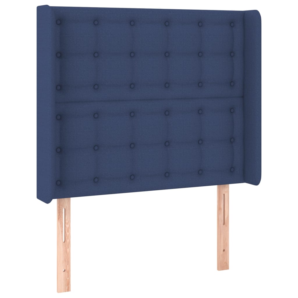 vidaXL Κρεβάτι Boxspring με Στρώμα & LED Μπλε 90x190 εκ. Υφασμάτινο