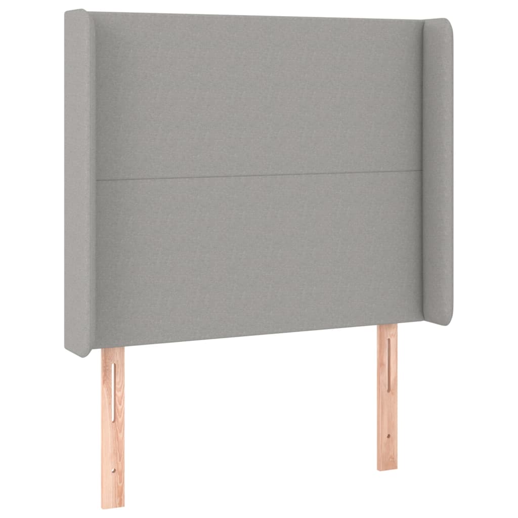 vidaXL Κρεβάτι Boxspring με Στρώμα & LED Αν.Γκρι 90x190 εκ. Υφασμάτινο