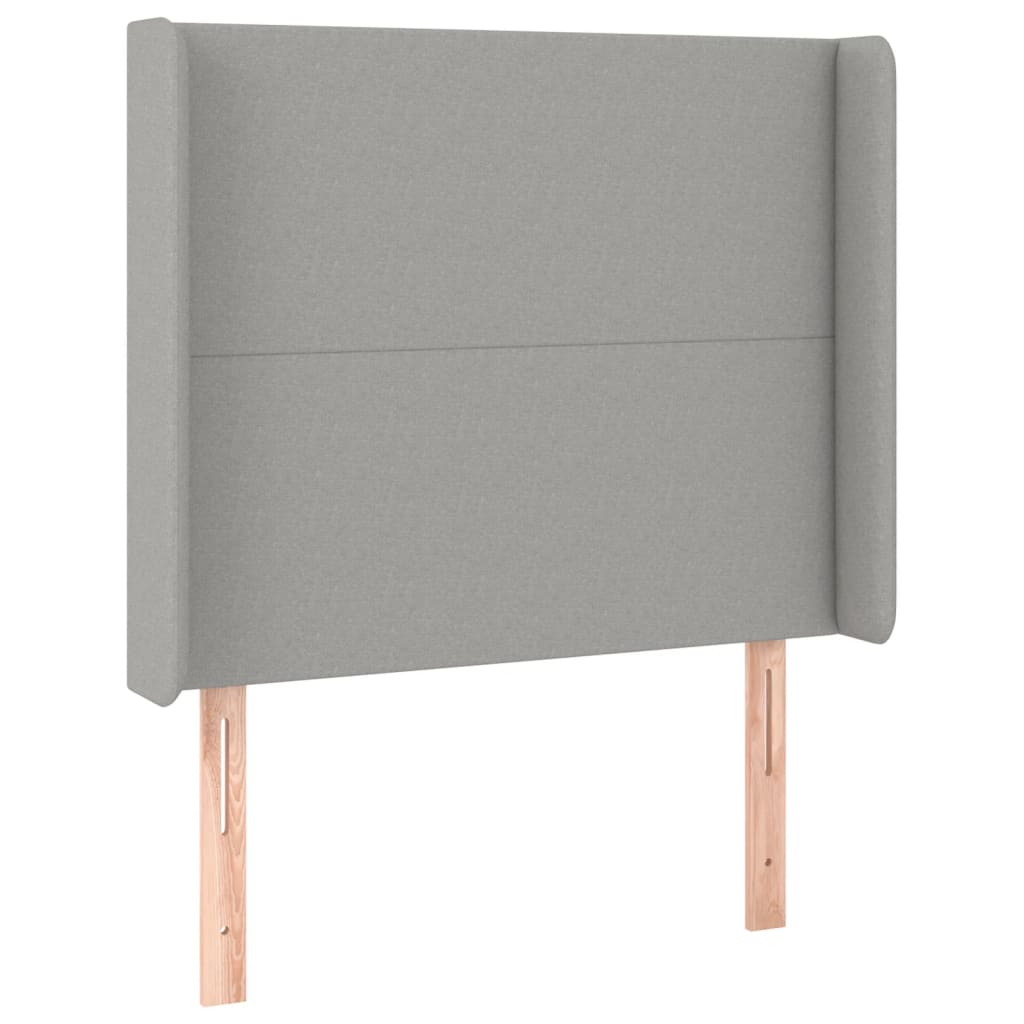 vidaXL Κρεβάτι Boxspring με Στρώμα & LED Αν.Γκρι 90x200 εκ. Υφασμάτινο