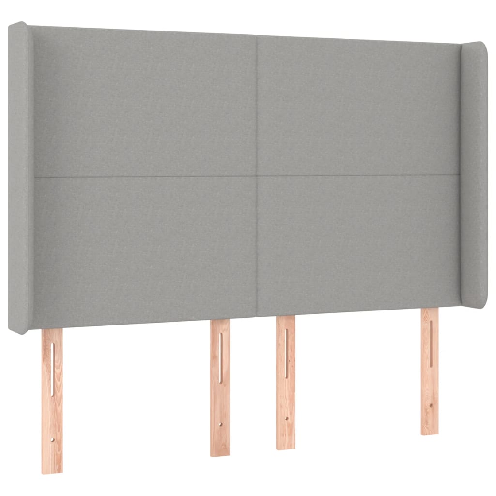 vidaXL Κρεβάτι Boxspring με Στρώμα & LED Αν.Γκρι 140x190εκ. Υφασμάτινο