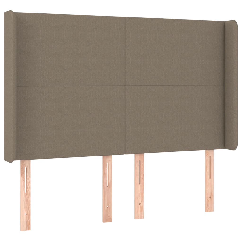 vidaXL Κρεβάτι Boxspring με Στρώμα & LED Taupe 140x200 εκ. Υφασμάτινο